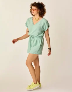 Carve Designs Dresses | Dresses^Sophie Linen Romper: Haze Chambray