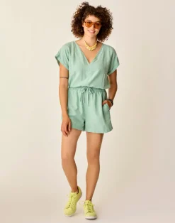 Carve Designs Dresses | Dresses^Sophie Linen Romper: Haze Chambray