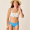 Carve Designs Swim Bottoms^St. Barth Reversible Bottom: Pearl Floret/Lagoon