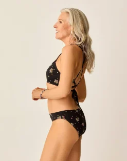 Carve Designs Swim Bottoms^St. Barth Reversible Bottom: Black Floret/Black