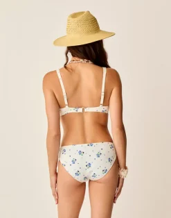 Carve Designs Swim Bottoms^St. Barth Reversible Bottom: Pearl Floret/Lagoon