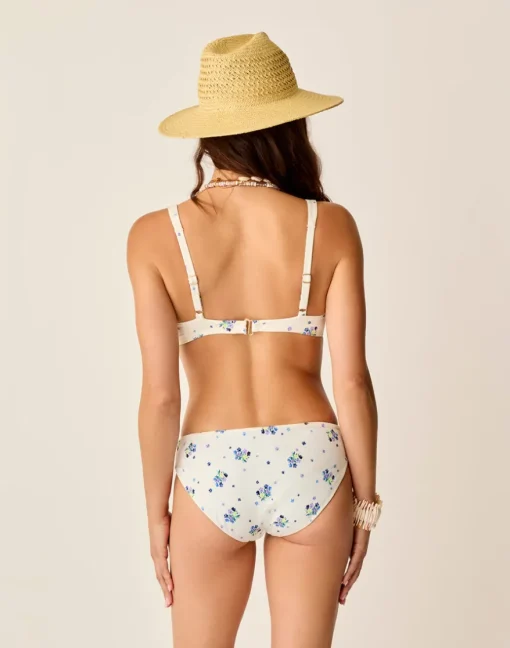 Carve Designs Swim Bottoms^St. Barth Reversible Bottom: Pearl Floret/Lagoon