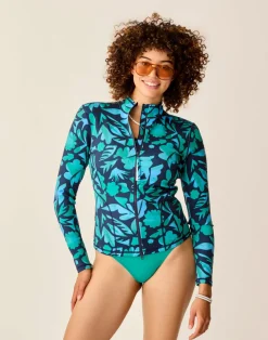 Carve Designs Rashguards & Sun Protection^Stella Zip-Up Jacket: Navy Mezcal