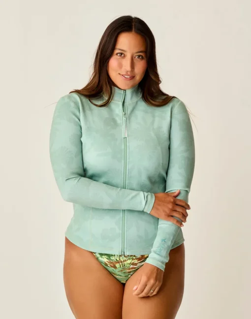 Carve Designs Rashguards & Sun Protection^Stella Zip-Up Jacket: Tonal Tide
