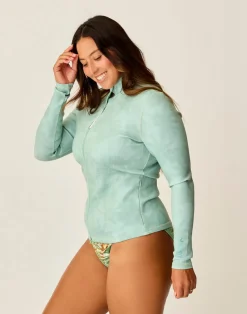 Carve Designs Rashguards & Sun Protection^Stella Zip-Up Jacket: Tonal Tide