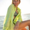Carve Designs Long Sleeve^Taylor Textured Tunic: Limeade