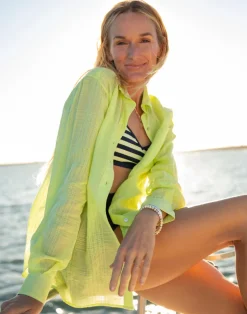 Carve Designs Long Sleeve^Taylor Textured Tunic: Limeade
