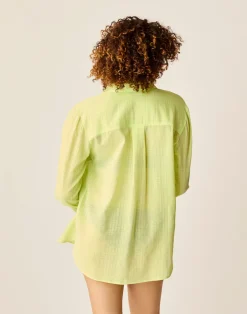 Carve Designs Long Sleeve^Taylor Textured Tunic: Limeade