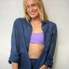 Carve Designs Long Sleeve^Taylor Textured Tunic: Navy