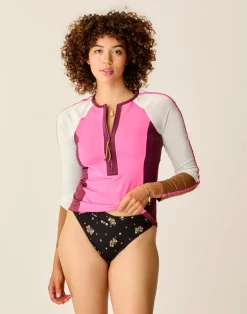 Carve Designs Rashguards & Sun Protection^Trestle Sunshirt: Hot Pink w. Cloud
