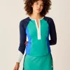 Carve Designs Rashguards & Sun Protection^Trestle Sunshirt: Jade w. Navy