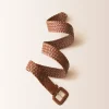 Carve Designs Accessories^Woven Leather Belt: Dark Brown