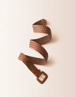 Carve Designs Accessories^Woven Leather Belt: Dark Brown