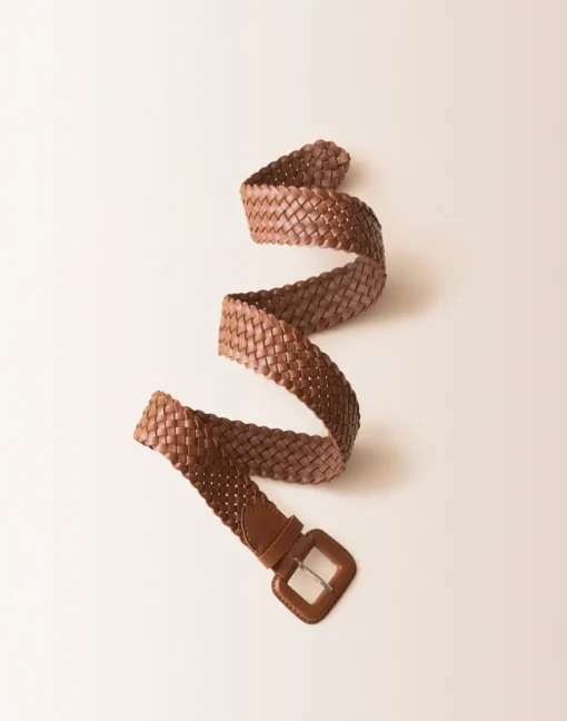 Carve Designs Accessories^Woven Leather Belt: Dark Brown