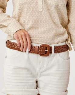 Carve Designs Accessories^Woven Leather Belt: Dark Brown